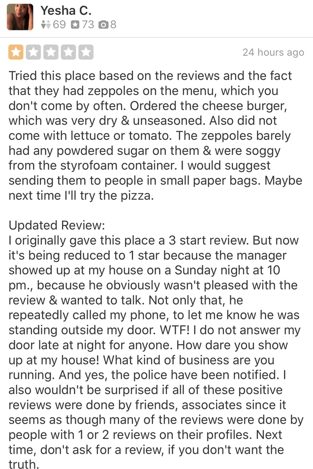 Illustration for article titled Here’s What Happened After I Left a 3-Star Yelp Review for a Pizza Parlor